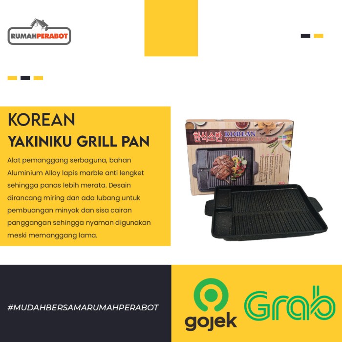 Alat Masak Yakiniku Bbq Korean Barbeque Grill Pan Alat Panggang Anti Lengket