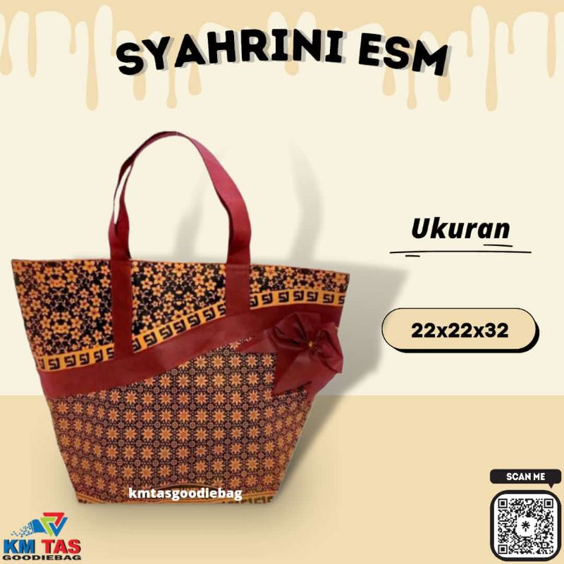 

Goodiebag Syahrini Kode Esm Isi 12Pcs Tas Kain Tebal Motif Box