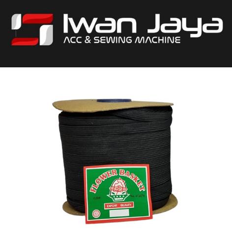 Ready stock] Karet Elastik Flower Basket SJ-10 Elastis SJ10 FB Hitam Putih Uk 9 Mm