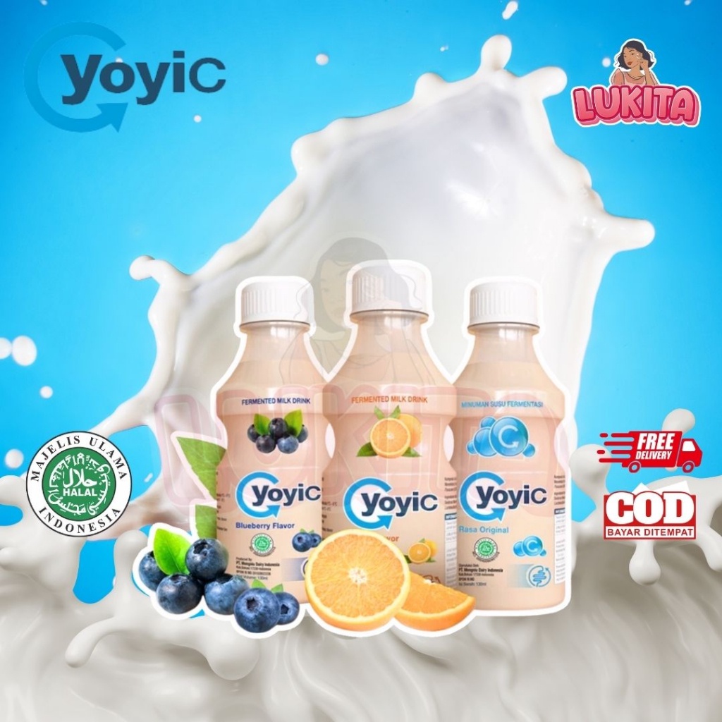 

12 Botol Yoyic Numan Susu Fermentasi 1 Lusin Yogurt Jeruk Blueberry 130Ml