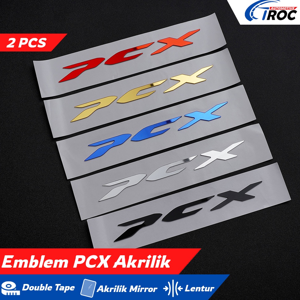 Baru 0uk 2PCS STIKER TIMBUL PCX EMBLEM PCX TIMBUL LOGO PCX TIMBUL 3D MENGKILAP STIKER TIMBUL PCX EMB