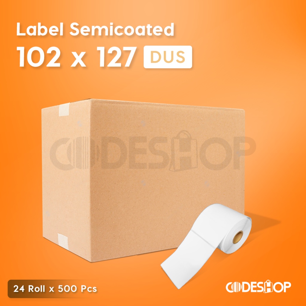 

1 Dus 24 Roll Label Barcode 102 x 127 Semicoated 102x127mm 500 Pcs