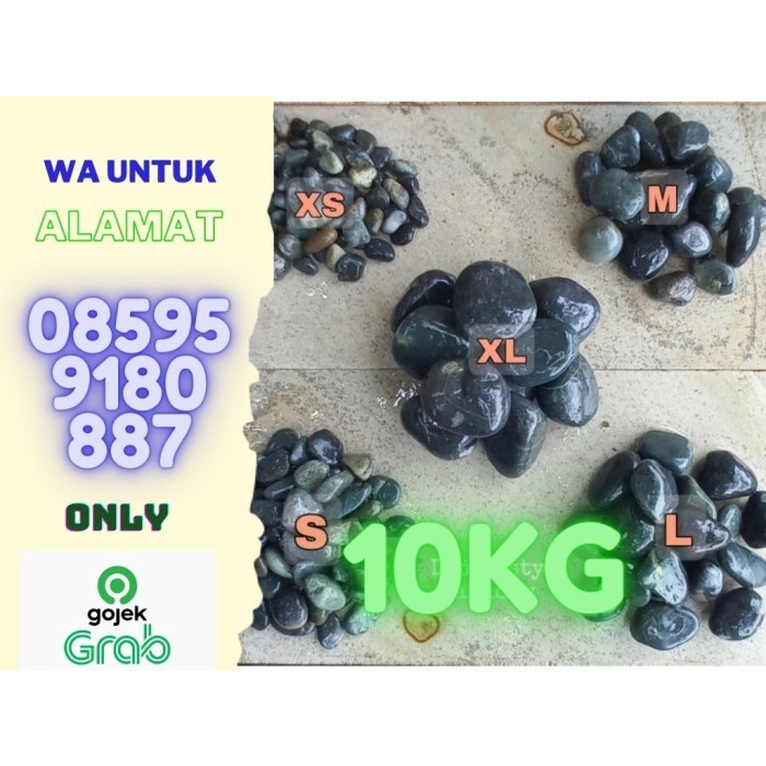 Terlaris Batu Koral Bengkulu Hitam 10Kg Carport Garasi Mobil Alam Kerikil Hias
