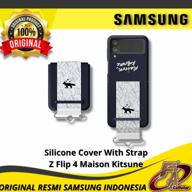 Silicone With Strap Samsung Galaxy Z Flip 4 Maison Kitsune - Original