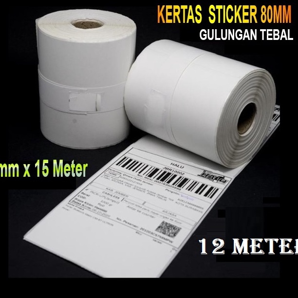 

(R-H☆㊠7> VQ - Kertas Stiker Label Printer Thermal 80x50mm Continuous 80 x 15 Meter/ langsung.kiriim.!