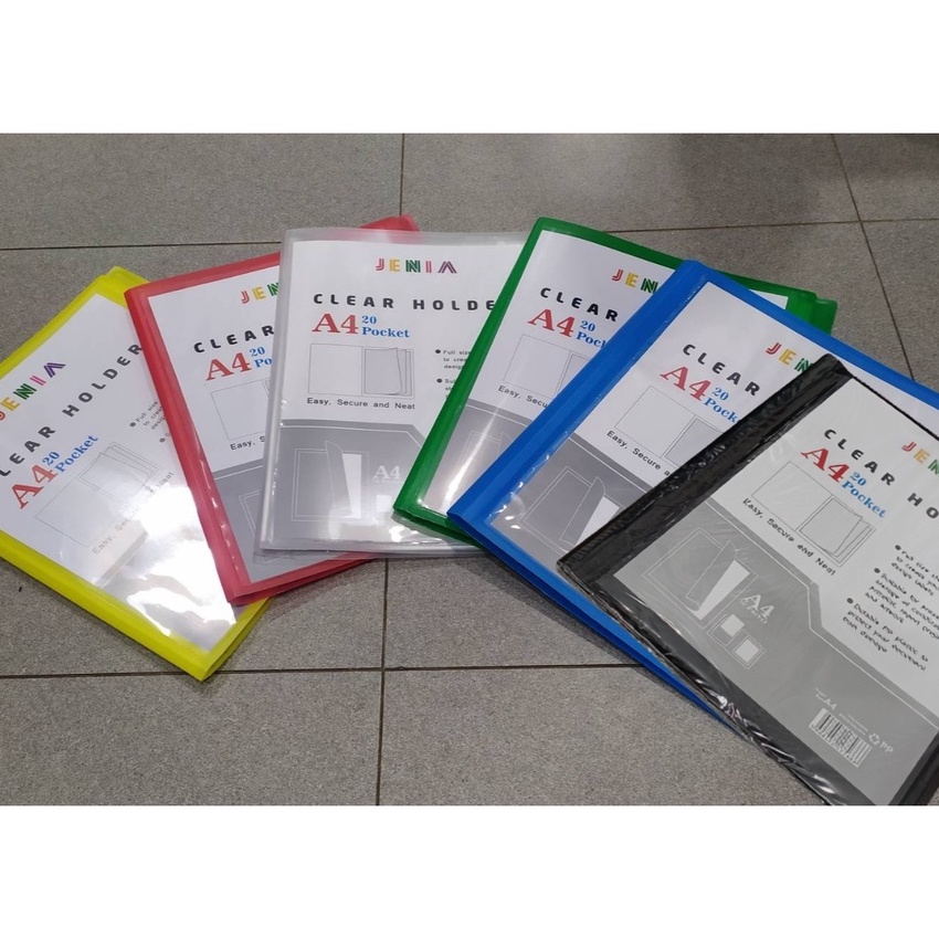 

(1W-❤K㊛] Map Clear Holder Document Keeper Display Book A4 Isi 20 Pocket Jenia - trendiing!