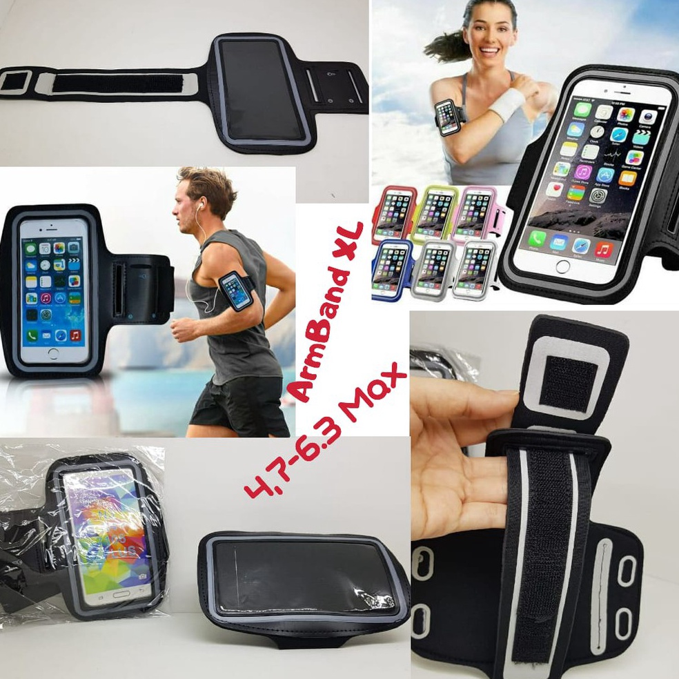 ➝ Kantong HP Saku Lengan Kantung HP Armband XL Ukuran 6.0 inch ArmBand Sport for Jogging and Fitness