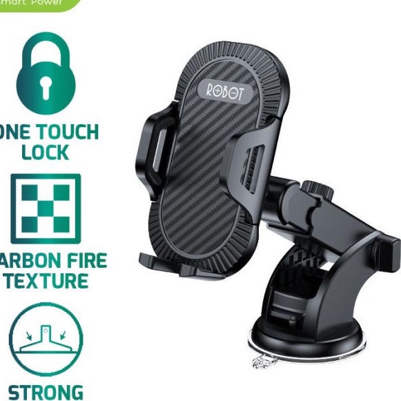 (B7/✔B➲] ROBOT Car Holder RT-CH12 Suction Cup Automatic Lock 360° Holder Mobil Universal Garansi Ori