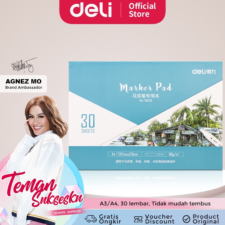 

Serba Murah.. Deli Marker Pad / Drawing Paper / Sketchbook Buku Gambar Untuk Spidol Warna 30 Lembar 73609 73610 PL0