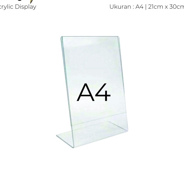 

[☆-PXZ♪) Akrilik Display A4 | Tempat Brosur A4 | Acrylic Tent Card Holder Type L - aamanah.!