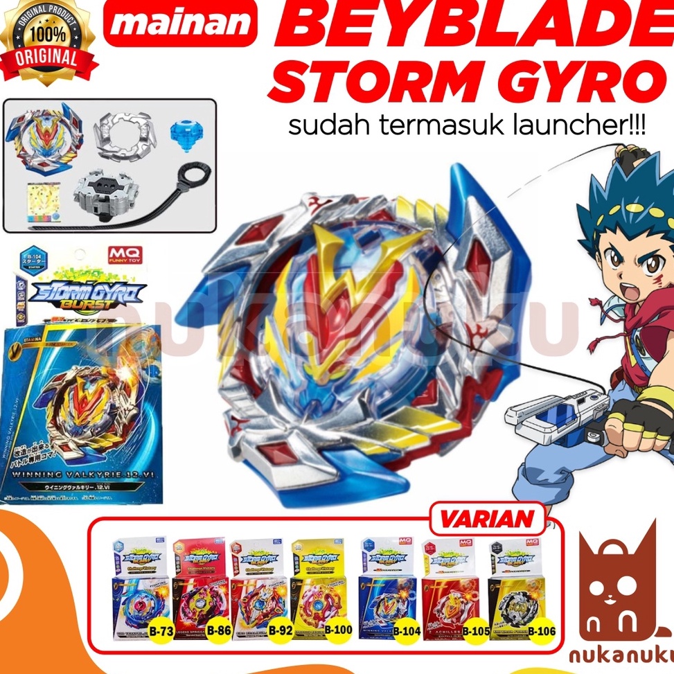 STOK TERBARU NUKANUKU - Gasing Beyblade Storm Gyro free Launcher / mainan beyblade gasing tornado bu