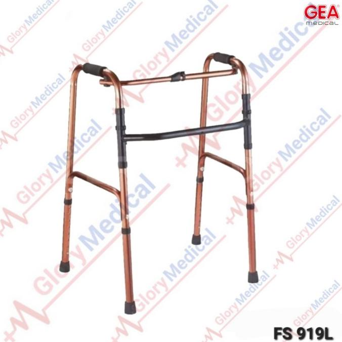 Walker Tanpa Roda Gea 919L Brown/Alat Terapi Bantu Jalan Manula