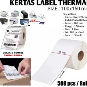 

WYPG4628 Terlaku.../ Kertas Thermal ROLL 100x150 mm isi 500 Pcs/ Label thermal barcode