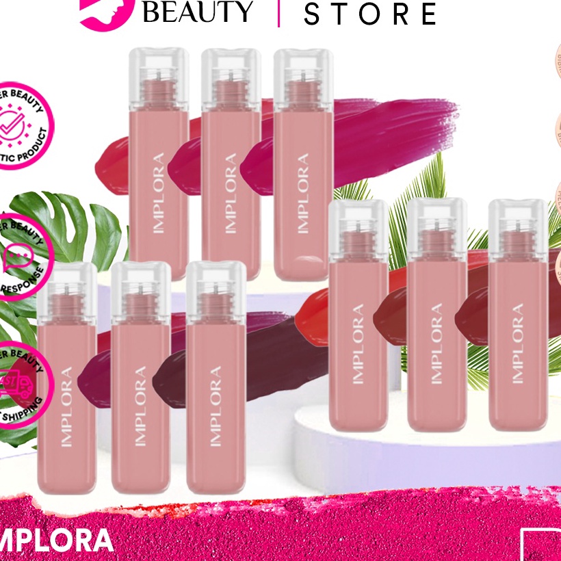 [W-L❤♪Z> IMPLORA Jelly Tint Indonesia / Juicy Plumpy Lips 5ml / Vitamin E Peptide Omega 3, 6, 9 / Bi