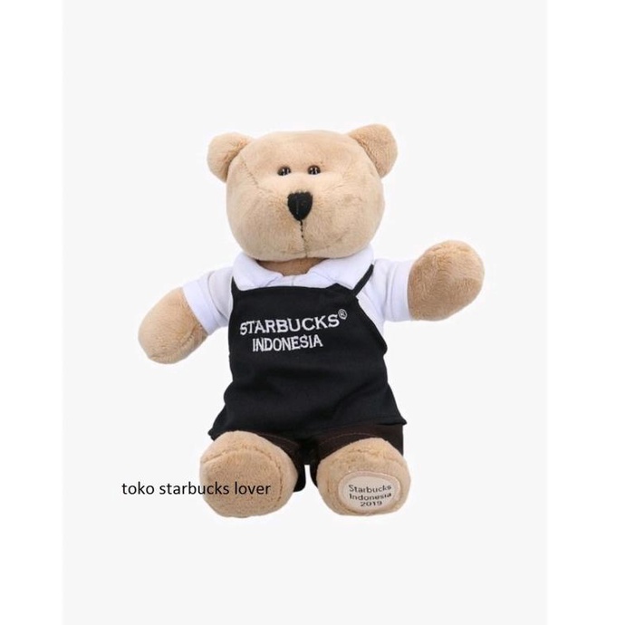 Starbucks Bearista Boneka Teddy Bear Black Apron