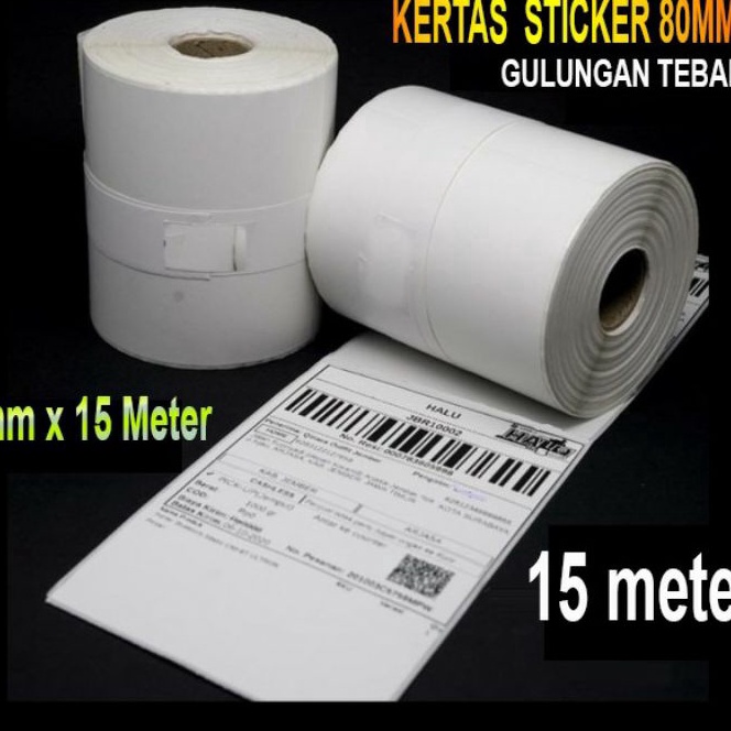 

(❦T☀W-Q> Label Stiker Thermal 80x50MM / Label resi / label barcode panjang 15 meterterviiral..!