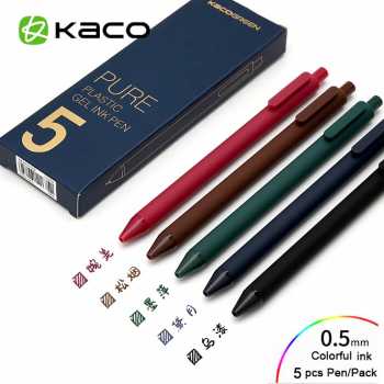 

Kaco PURE Vintage Gel Pen Pena Pulpen 0.5mm 5 PCS K1015 (Colorful Ink)