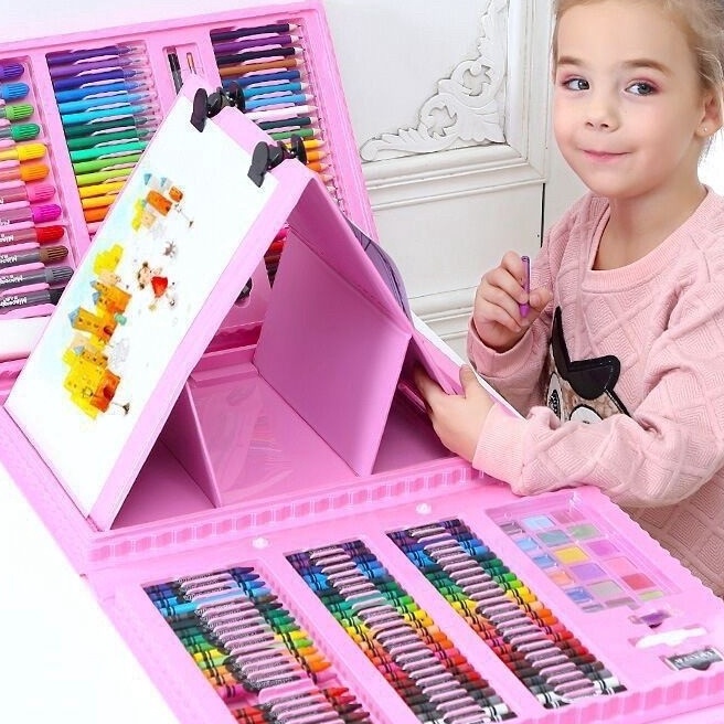 

(PZ-ごO♡> CRAYON SET ISI 208PCS VIRAL Case Portable all in one Crayon isi 150pcs Viral / kekiniaan.!!