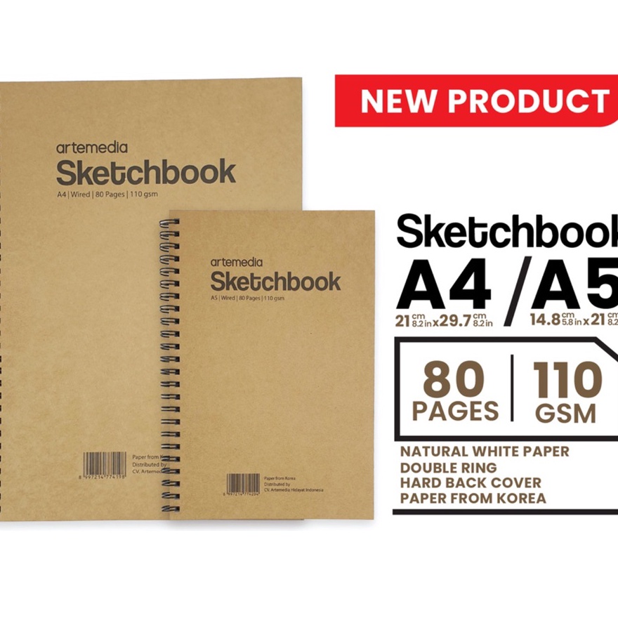

(F0♥/N❦) Buku Sketsa Artemedia Sketchbook Wired A5 A4 Craft Cover Jilid Spiral- langsung.kirim.!!
