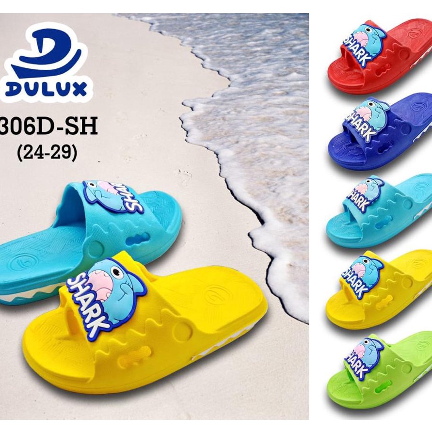 (Q✔/T❣] DX-306D-SH Sandal Jepit Kokop Anak Laki Laki Karakter Ikan Baby Shark Merek Dulux Ukuran 24-