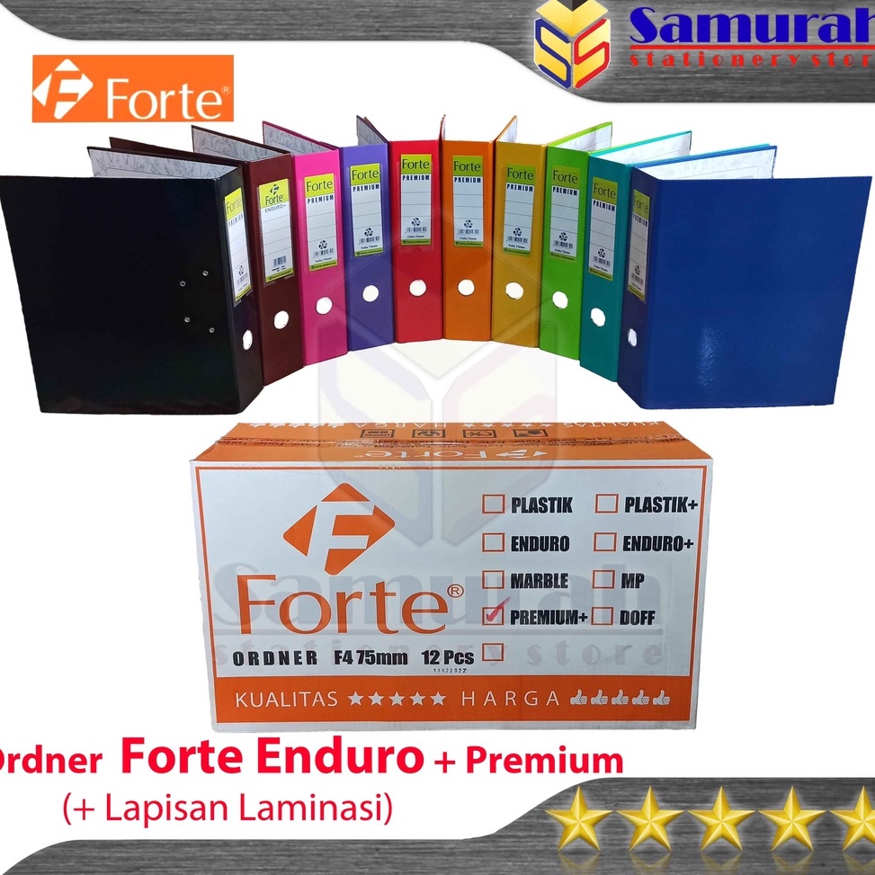 

[CODE BARANG 214ARW] Ordner Forte Premium Enduro + Laminasi Ukuran Folio / F4 Punggung 75 mm Warna Warni / Map File 2 Lubang / Bolong Besi Samping Dokumen / Berkas G9H