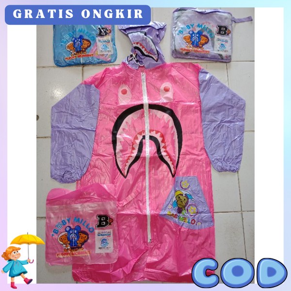 Rain Coat Unisex Usia Tanggung Raimcoat Ank Terbaru 2023 Jasujan Ank2 Cewek Cowok Mantel Amak Tebal 