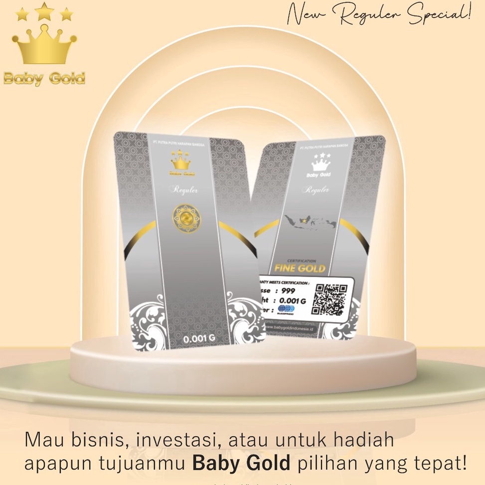 DijualJ4v9U Baby Gold Emas Mini 0,001 gram Logam Mulia 0.001 Gram