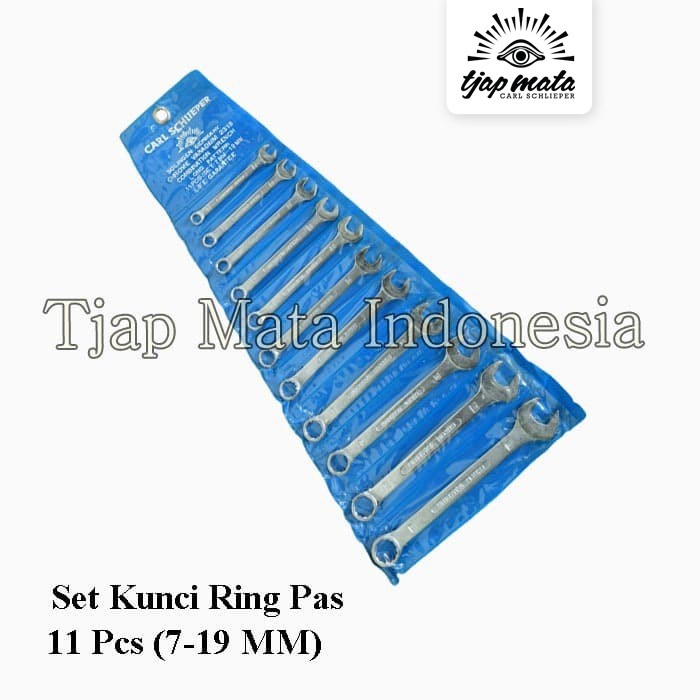 FREE ONGKIR TJAP MATA / CAP MATA KUNCI RING PAS SET 11 PCS ( 7 - 19 MM) FREE ONGKIR