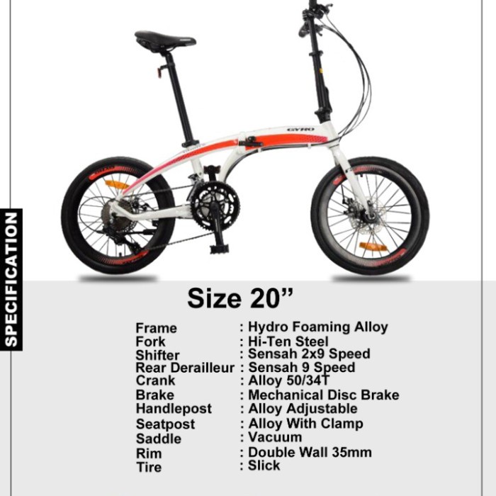 Sepeda Lipat 20 Inch Alloy Rubick Gyro $12