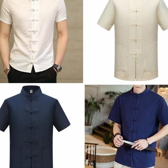 TERLARIS - KEMEJA CHEONGSAM PRIA DEWASA BAJU IMLEK CONGSAM MERAH PUTIH BIRU MURAH