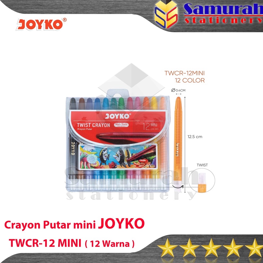 

[CODE BARANG 520MEW] Crayon Joyko TWCR-12 Mini ( 12 Colours ) / Krayon Putar Mewarnai isi 12 Warna Pendek / Twist Oil Pastel TWCR 12s SALE now