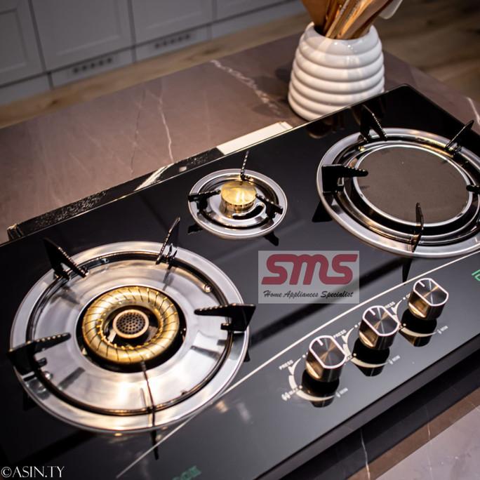 Kompor Gas / Kompor Tanam / Kompor Kaca Eco Cook 3 Tungku Mix Bara