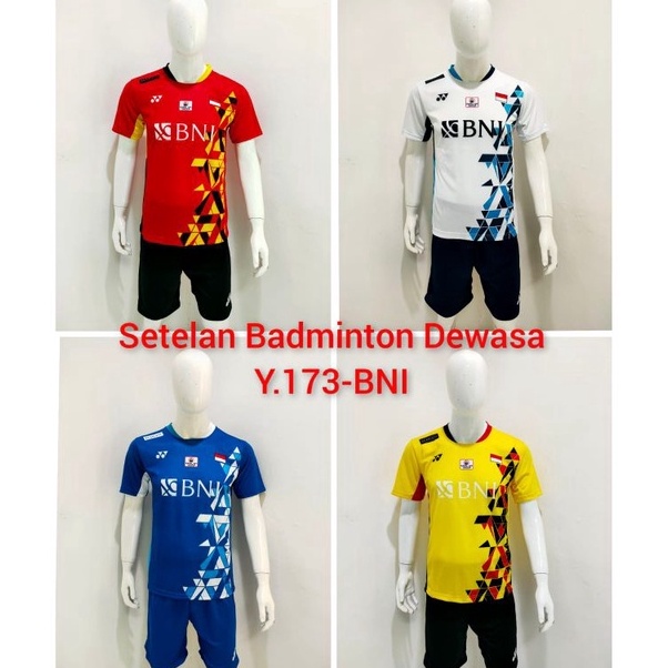 ✭ICU Stelan Badminton dewasa / stelan kaos bulutangkis Y 173 BNI ✴ ➝