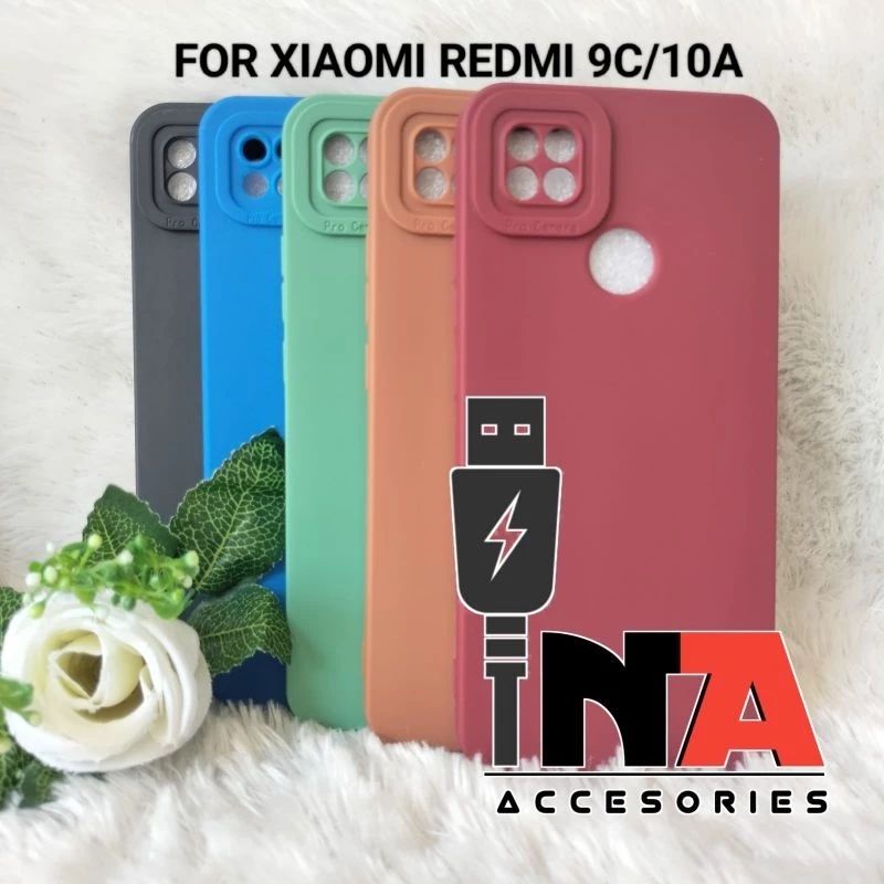 Pro Camera Softcase Full Cover Matte Egde Case Xiomi redmi 10a/redmi 9c Macaron