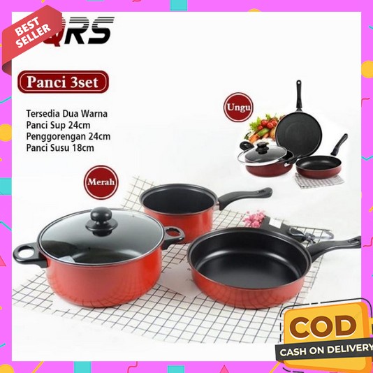 Panci Set Isi 5 Pcs Anti Lengket Promo 3 In 1 Stainless Tebal Murah Kuali 1Set Untuk Memasak Air Pua