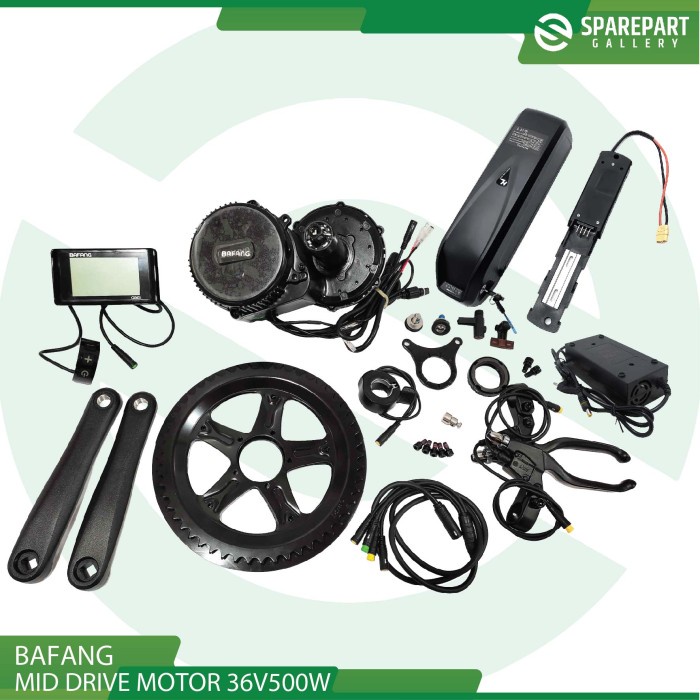 Full Paket Bafang Mid Drive Motor 48V500W Ebike Convertion Kit