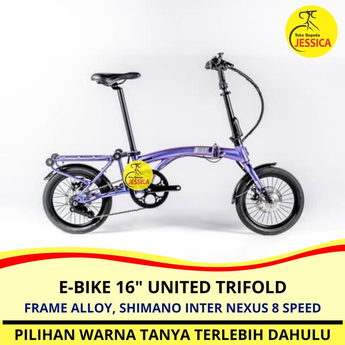 Sepeda Lipat E-Bike 16 United Trifold Electric Bike / Sepeda Listrik