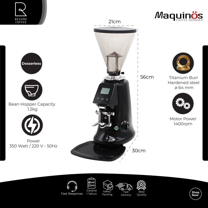 Grinder Electric Maquinos E65 Titanium Burr Dosserless