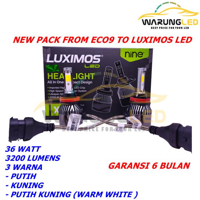 LAMPU LED FOGLAMP MOBIL LED X9 ECO9 LUMINOS H11 3 WARNA SUPER BRIGHT
