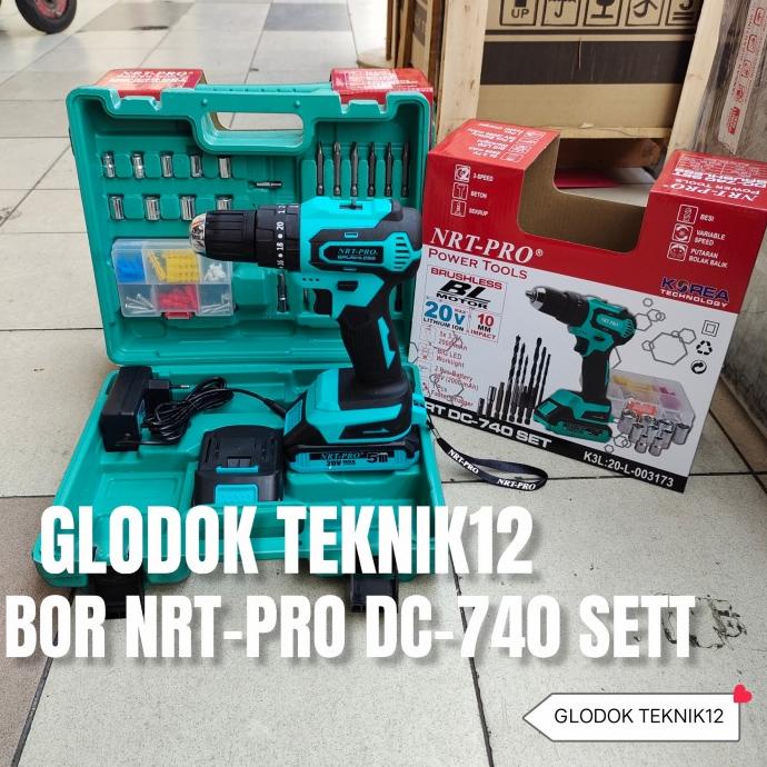 Mesin Bor Cordless Nrt Pro Dc740 / Impact Drill Nrt Pro Dc 740 Sett