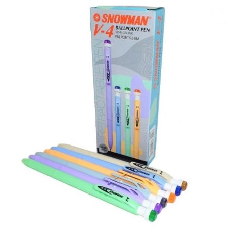 

Promo (12pc) Pulpen Snowman V4 Pastel / Bolpen Cetek Snowman / Pen / Ballpoint Pen Snowman 0.7mm P8W