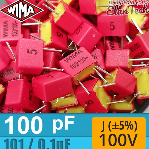 Wima 100Pf / 101 / 0.1Nf J 100V Capacitor Kapasitor Elantech