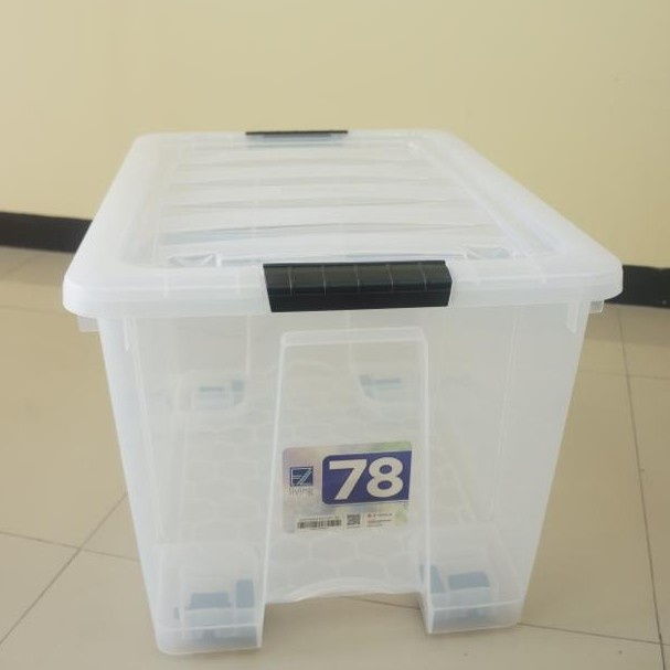 EZY : EZY78 BOX CONTAINER SERBA GUNA BENING TRANSPARAN 78 LITER EZY 78