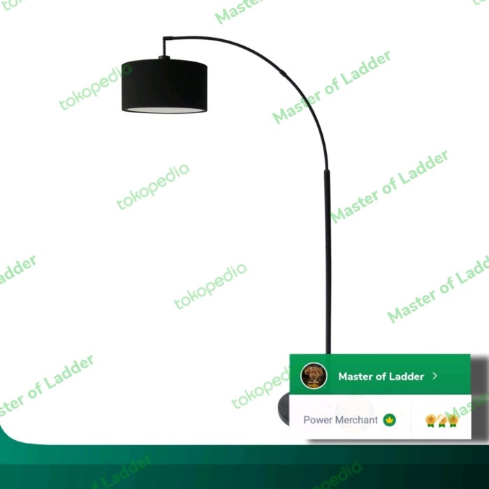 Terlaris Eglare Arc Lampu Lantai Lengkung Eglare Standing Floor Lamp Black