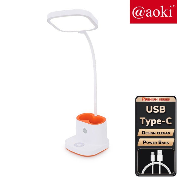 Terlaris Aoki Lampu Meja Premium Usb-C Power Bank Tempat Pulpen Super Terang Bc