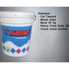 LANGSUNG ORDER Cat Tembok Aries Putih (20 Kg) / Cat Aries Kambing 20kg / Cat Kiloan putih 20kg Aries