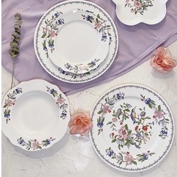 QUEEN series // Flower PIRING SET , PLATE SET ,Warna Putih Bunga, PIRING Mewah /Small Wedding Plate 