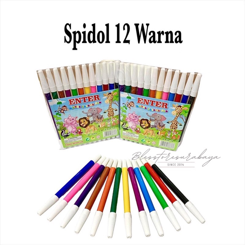 

[Set 12 Warna] Spidol Kecil Colour Pen Anak Gambar Menggambar Mewarna