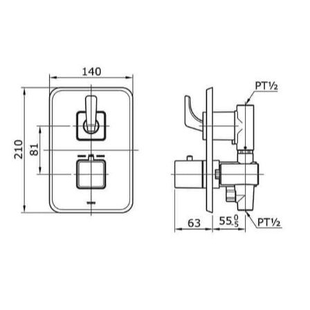 Kran Tanam Thermostat Toto Tx451St/Kran Tanam Toto Tx 451 St