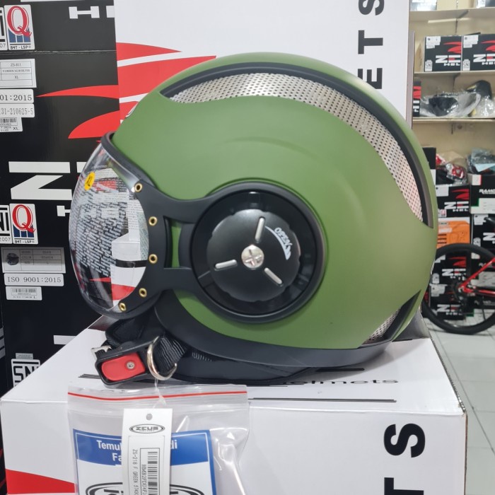 Zeus Helm Zs 218 Solid Matt Green Zs218